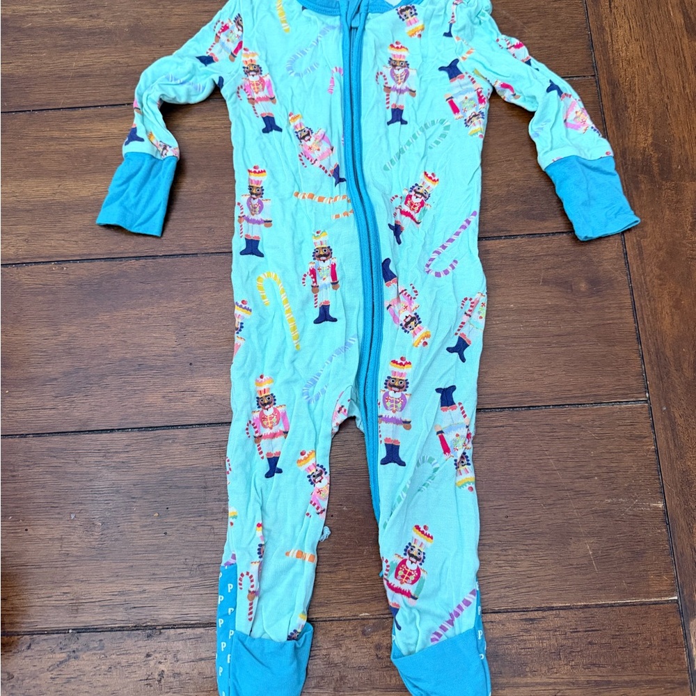 Posh Peanut Glitter Ville Nutcracker Print One Piece Pajama